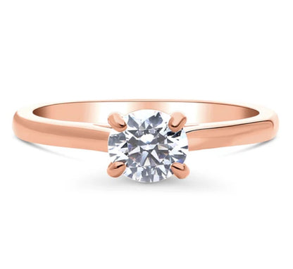 Solitaire 0.8ct Round CZ Ring in Rose Gold Plated Sterling Silver