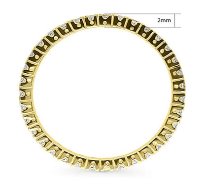 CZ Eternity Ring in Gold Flashed Sterling Silver