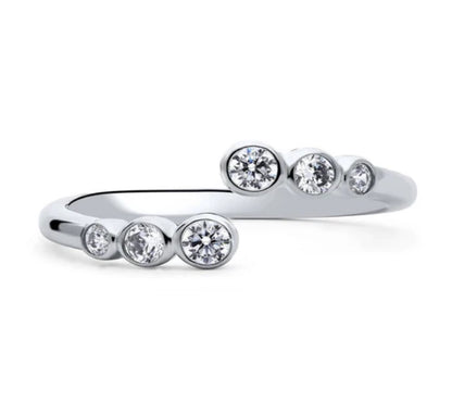 Bubble Wrap CZ Ring in Sterling Silver