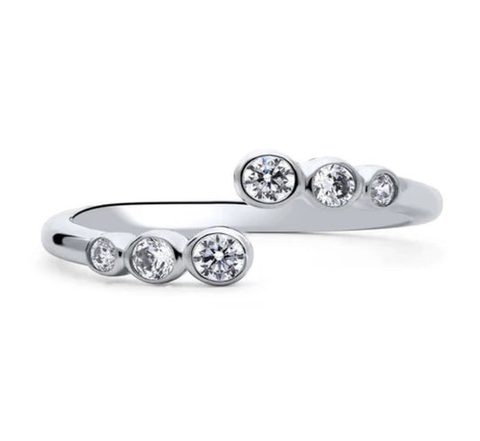 Bubble Wrap CZ Ring in Sterling Silver