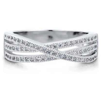 Woven CZ Ring in Sterling Silver