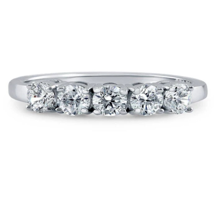 5-Stone CZ Ring in Sterling Silver
