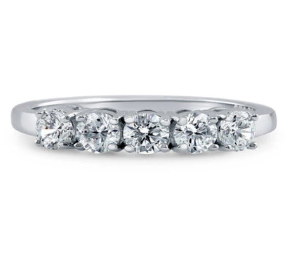 5-Stone CZ Ring in Sterling Silver