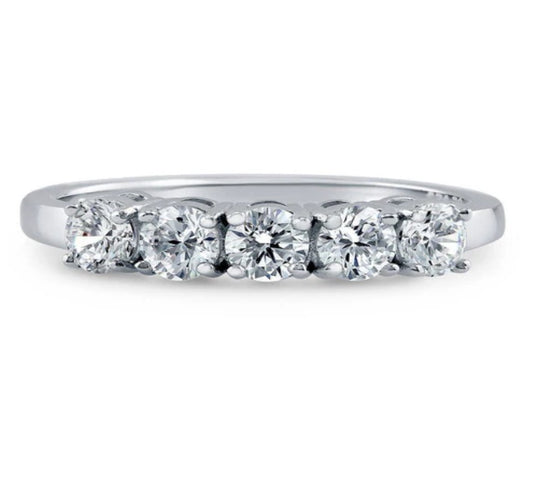 5-Stone CZ Ring in Sterling Silver