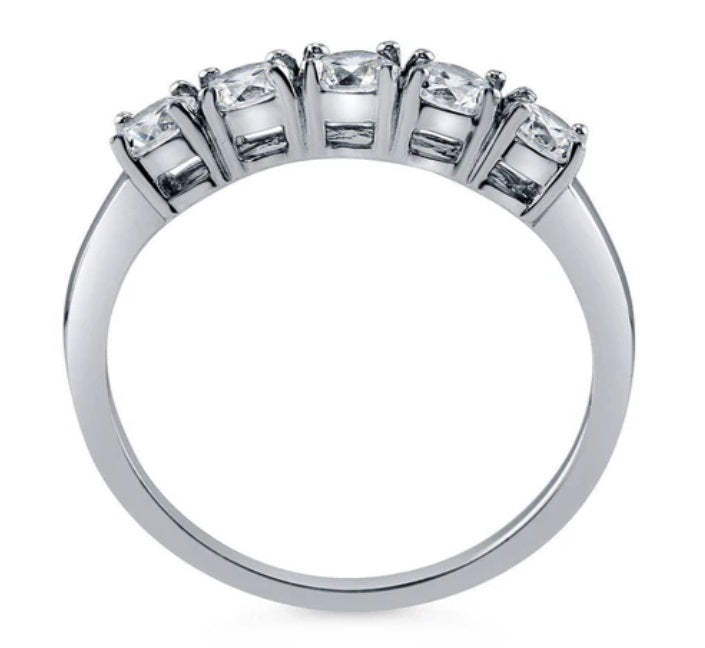 5-Stone CZ Ring in Sterling Silver