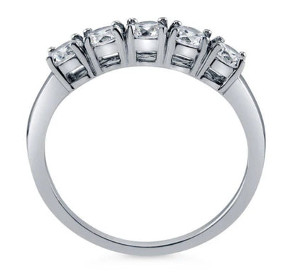 5-Stone CZ Ring in Sterling Silver