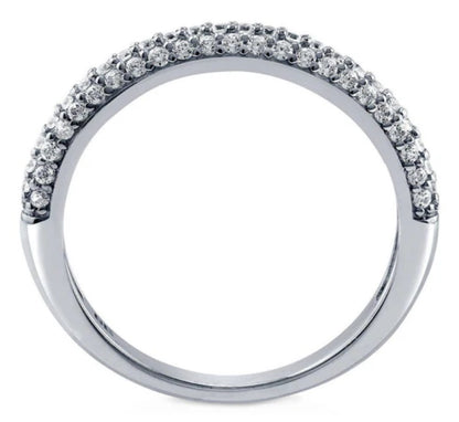 Pave Set CZ Half Eternity Ring in Sterling Silver
